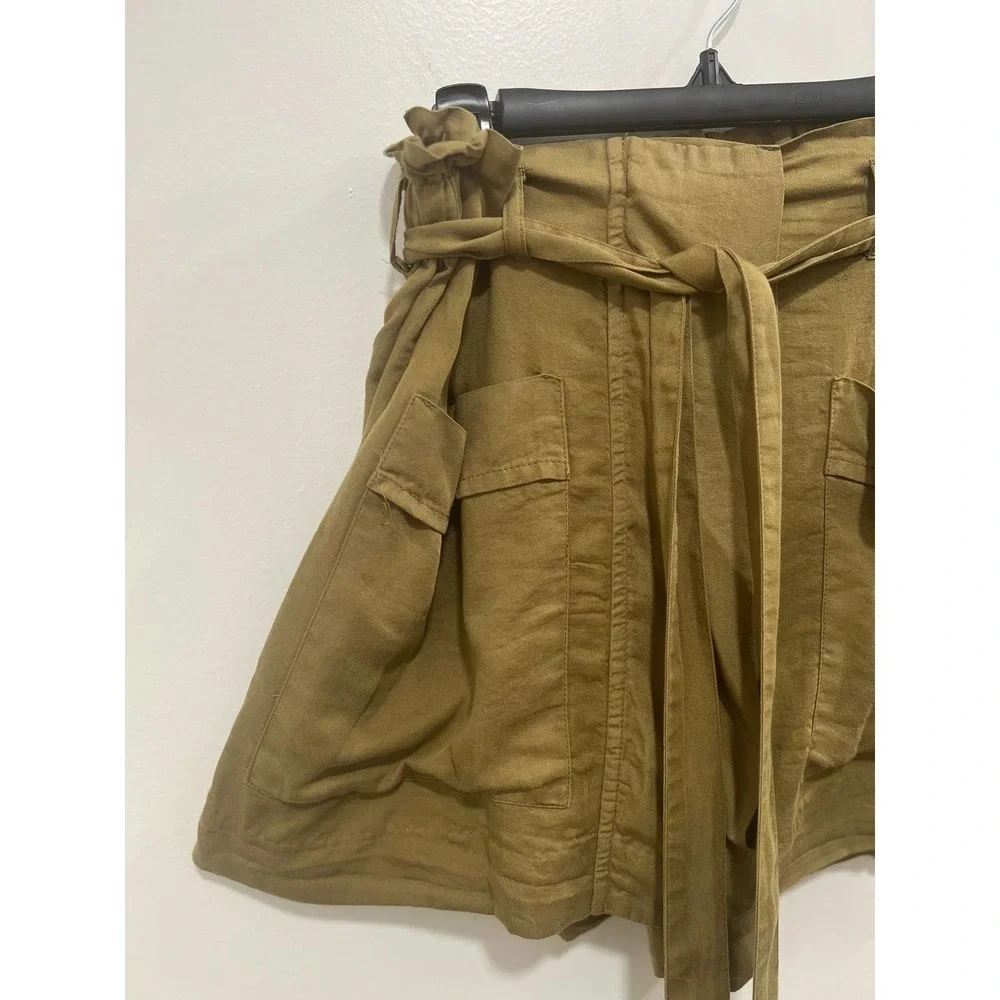 Women’s WALTER BAKER Belted Cotton Cargo Skort Skirt Khaki Medium